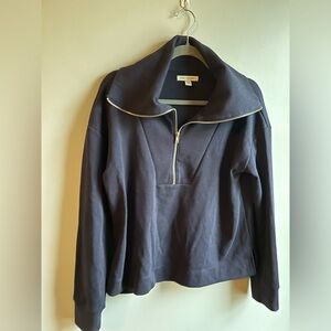 Free assembly Blue LS quarter zip Track Jacket sweater sz M 8/10